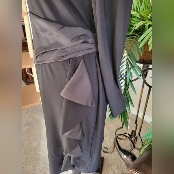 Chaps  Satin Ruffle Sheath Dress - Picture 4 of 9